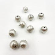 10MM Sterling Silver Seamless Brush Beads